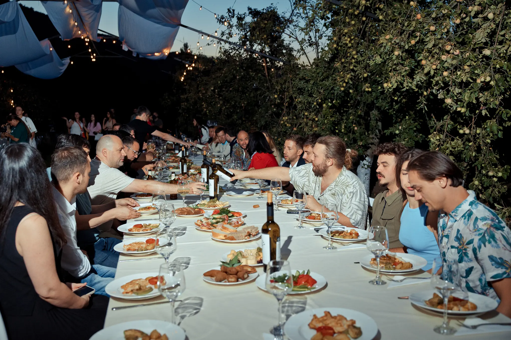 TechVillage communal dinner with traditional Moldovan dishes